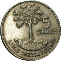 5 Centavos Guatemala KM#266.1. Obverse