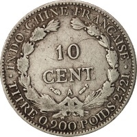 10 Cents French Indo-China KM#2. Obverse