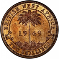 2 Shillings British West Africa KM#29. Obverse