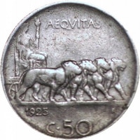 50 Centesimi Italy KM#61.2. Obverse