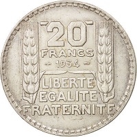 20 Francs France KM#879. Obverse